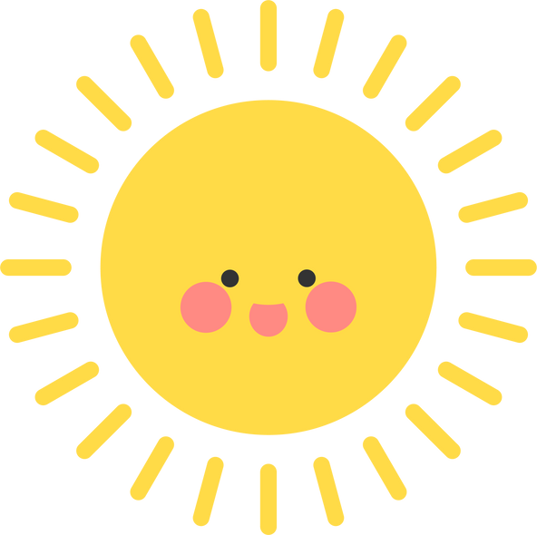 Bright Sun Cartoon Illustration